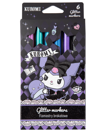 Spīdīgie marķieri KUROMI, 6 spilgtas krāsas