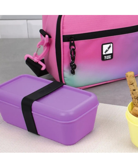 Taisnstūra pusdienu kastīte MILAN Sunset, 0,75 L, violetā krāsā