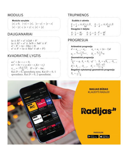 Palīgburtnīca rūtiņu DISCO, 5.-12. kl., ar formulām, matemātikai, 32 lapas, 70 gms