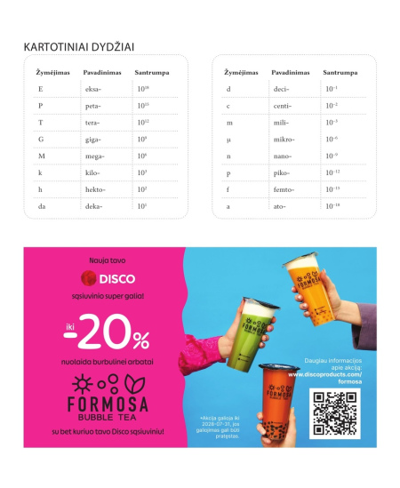 Palīgburtnīca līniju DISCO, 5.-12. kl., ar formulām, fizikai, 32 lapas, 70 gms
