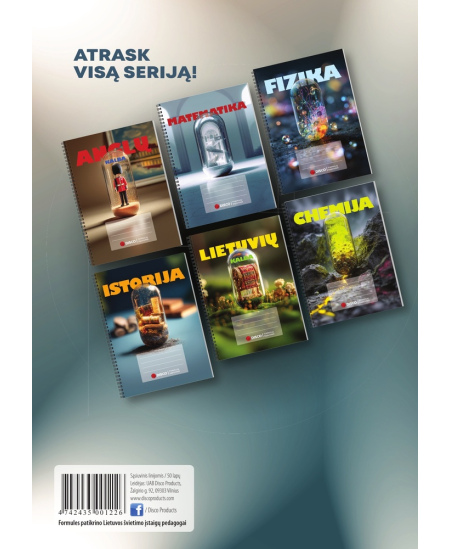 Formulu burtnīca līniju DISCO, 9.-12. kl., angļu val., 50 lapas, 70 gms