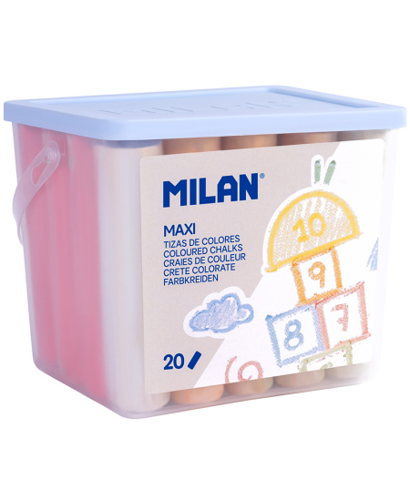 Krīts MILAN Maxi, taisnstūra spainītī, 7 krāsas, 20 gab.