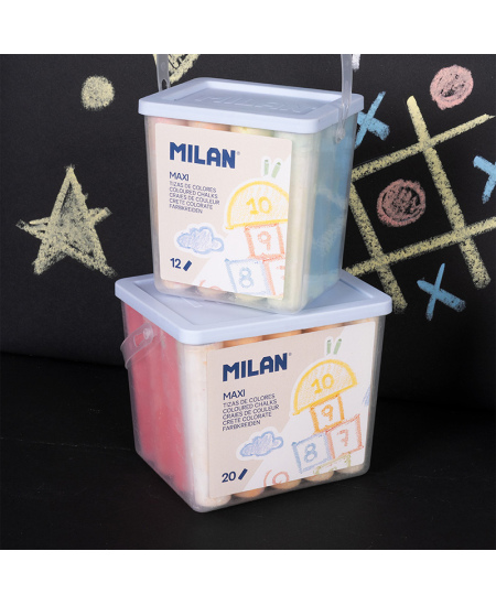 Krīts MILAN Maxi, taisnstūra spainītī, 7 krāsas, 20 gab.