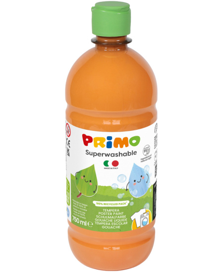Īpaši labi mazgājama guaša krāsa PRIMO, oranža, 750 ml