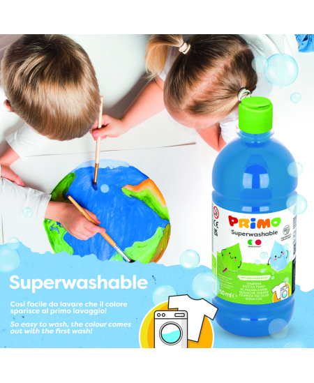 Īpaši labi mazgājama guaša krāsa PRIMO, debeszila, 750 ml