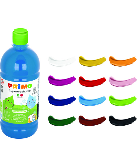 Īpaši labi mazgājama guaša krāsa PRIMO, debeszila, 750 ml
