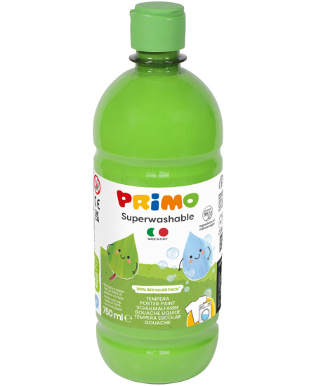 Īpaši labi mazgājama guaša krāsa PRIMO, gaiši zaļa, 750 ml