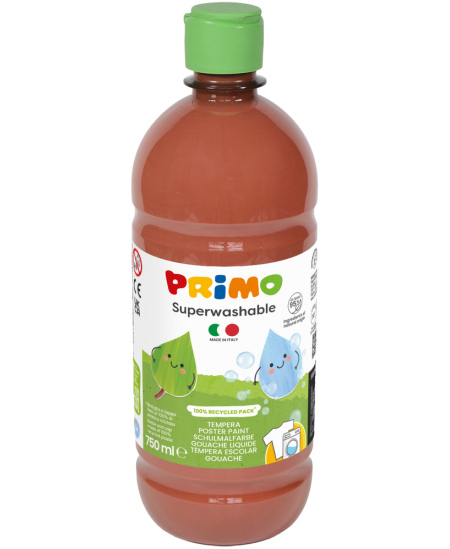 Īpaši labi mazgājama guaša krāsa PRIMO, brūna, 750 ml