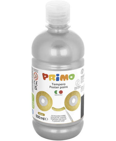 Guaša krāsa PRIMO, sudraba, 500 ml
