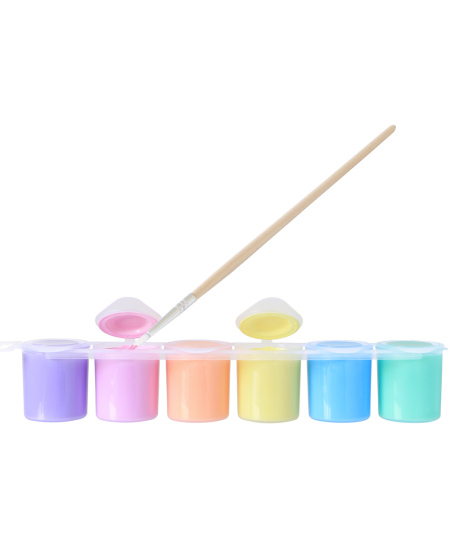 Guaša krāsas PRIMO, 6 pasteļu krāsas x 25 ml, ar otu