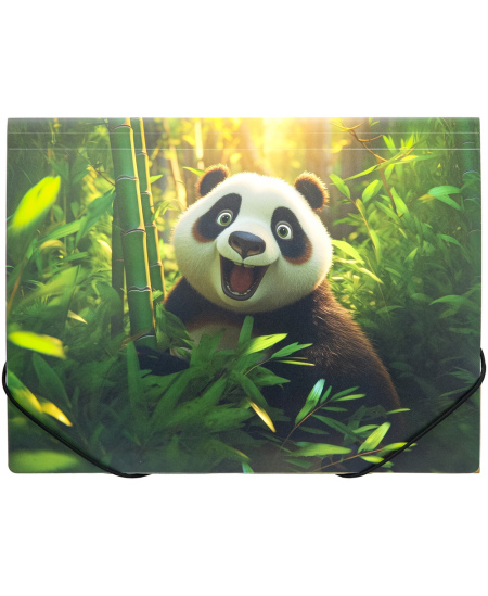 Mape ar gumiju PANTA PLAST Panda, plastmasas, A4