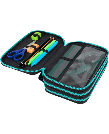 Penālis COOLPACK Gamer Chess, trīs nodalījumu, piepildīts
