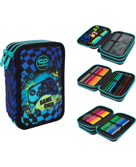 Penālis COOLPACK Gamer Chess, trīs nodalījumu, piepildīts