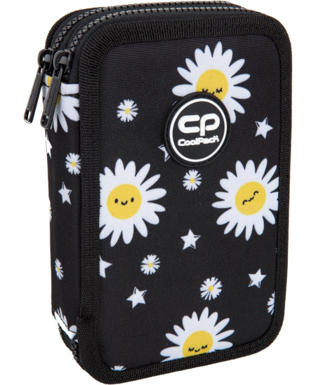 Penālis COOLPACK Daisy Black, ar diviem nodalījumiem, komplektēts