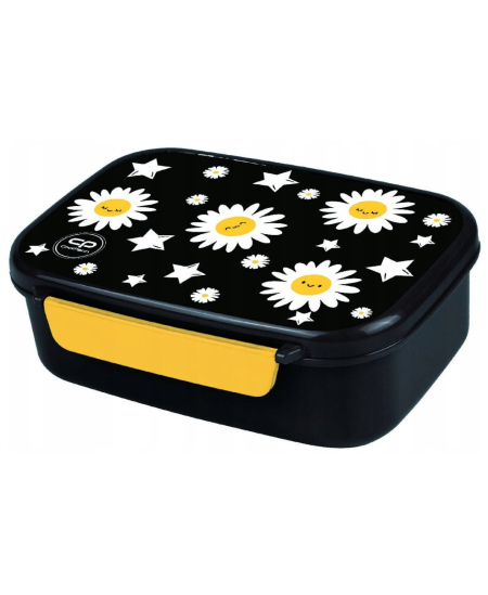Pusdienu kastīte COOLPACK Foodyx Daisy Black, ar nodalījumu