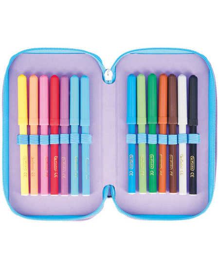 Penālis HERLITZ Little Monster, ar trim nodalījumiem, piepildīts