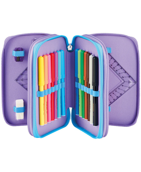 Penālis HERLITZ Little Monster, ar trim nodalījumiem, piepildīts