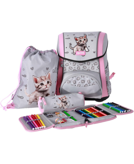 Mugursoma ar piederumiem ABC123 Ergo Premium Cat, 4 daļas