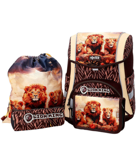 Mugursoma ar piederumiem ABC123 Ergo Premium Lion, 4 daļas