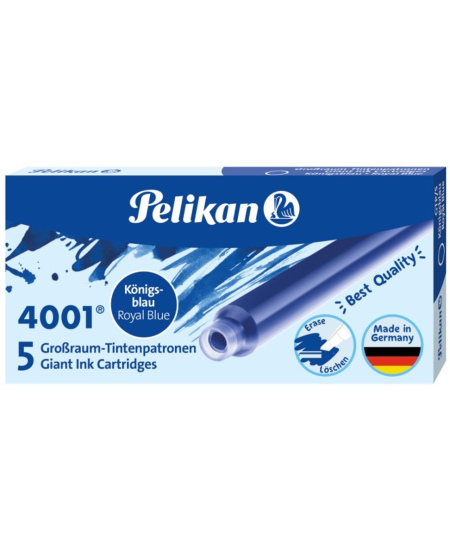 Tintes kapsulas PELIKAN, GTP/5, zilas, garās, 5 gab.