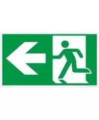 Evakuacinis saugos ženklas \"Išėjimas į kairę\"