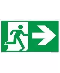 Evakuacinis saugos ženklas \"Išėjimas į dešinę\"
