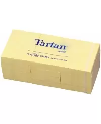 Lipnūs lapeliai TARTAN, 51x38 mm, 1200 lapelių, geltoni