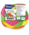 Piezīmju lapiņas FORPUS Twisted, 75x75 mm, salīmētas, neona, 350 lapiņas