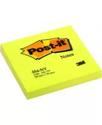 Lipnūs lapeliai POST-IT Neon, 76x76 mm, 100 lapelių, geltoni