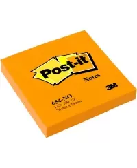 Lipnūs lapeliai Post-it® NEON, 76x76 mm, 100 lapelių, oranžiniai