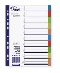 Skiriamieji lapai FORPUS, 1-12, A4, 12 spalvų