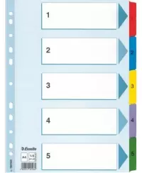 Skiriamieji lapai ESSELTE, 1-5, A4, 5 spalvos