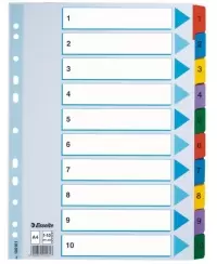 Skiriamieji lapai ESSELTE, 1-10, A4, 10 spalvų