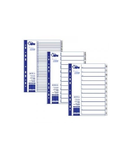 Skiriamieji lapai FORPUS MAXI, 1-10, A4+, plastikiniai