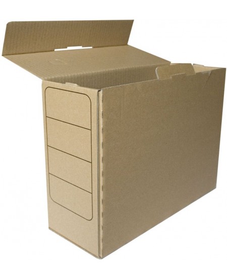 Archyvinė dėžė SM-LT, 320x245x120 mm, gofro kartono, su spauda, ruda