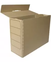 Archyvinė dėžė SM-LT, 320x245x120 mm, gofro kartono, su spauda, ruda