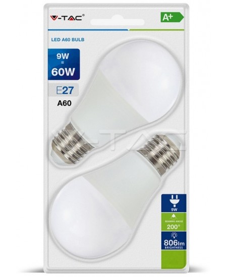 LED spuldze, E27, 9W, 3000K, lodes forma