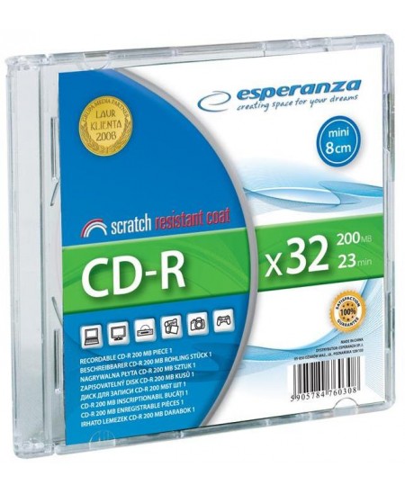 Datu nesējs ESPERANZA mini CD-R, 32X, plānā kastītē